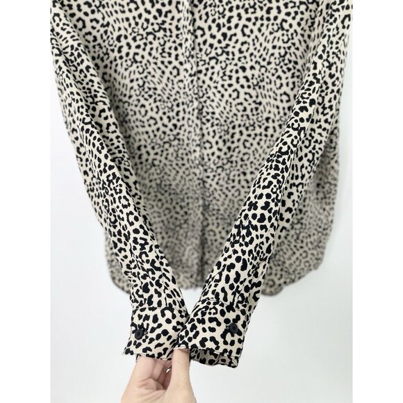 Express Women’s Button Front Cheetah Print Dolman Sleeve Blouse Size XS Boho Ofc - Picture 5 of 11